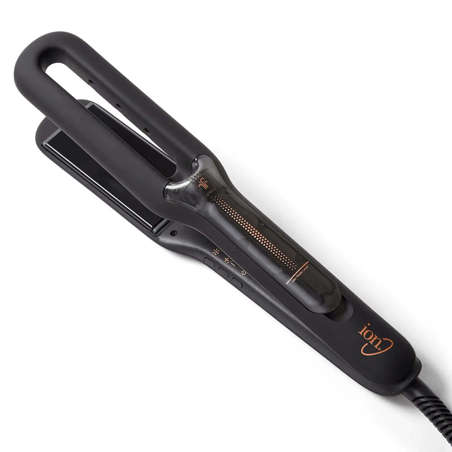 ion Luxe Cold Vapor Styler, 1 3/4" Ceramic plates, Auto shut off, 4 Heat Settings, Builtin Integrated water tank, For Straightening and Curling