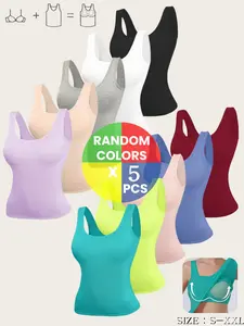 Women's Sleeveless Tank Top, Slim-Fitting Breathable Backless Design, Comfortable All-Season Wear, Random Color Selection, Underwear