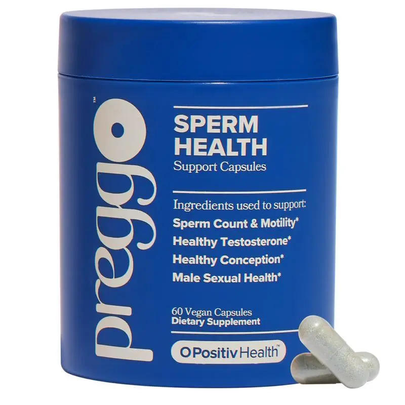 Preggo Sperm Health Supplement for Men - OBGYN-Formulated with Tongkat Ali & NAC & Vitamins | Boosts Sperm Count Motility & Vitality | 60 Vegan Capsules, Metal Alligator Duck Billed Salon Styling Clips with Holes