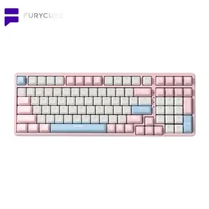 FURYCUBE K99 Pro Gasket Wireless Mechanical Creamy Keyboard Wired / Bluetooth / 2.4G 3 Modes Keyboard For Laptop Computer 99 Keys RGB PBT Keycaps 3/5 Pin Hot Swappable Office Keyboard Gift