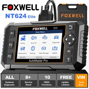 FOXWELL NT624 Elite Wireless OBD2 Scanner, Automotive Diagnostic Scan Tool with 8 Resets, ABS Bleeding, SAS/EPB/Oil Reset, Battery Registration, OBDII Code Reader for All Cars