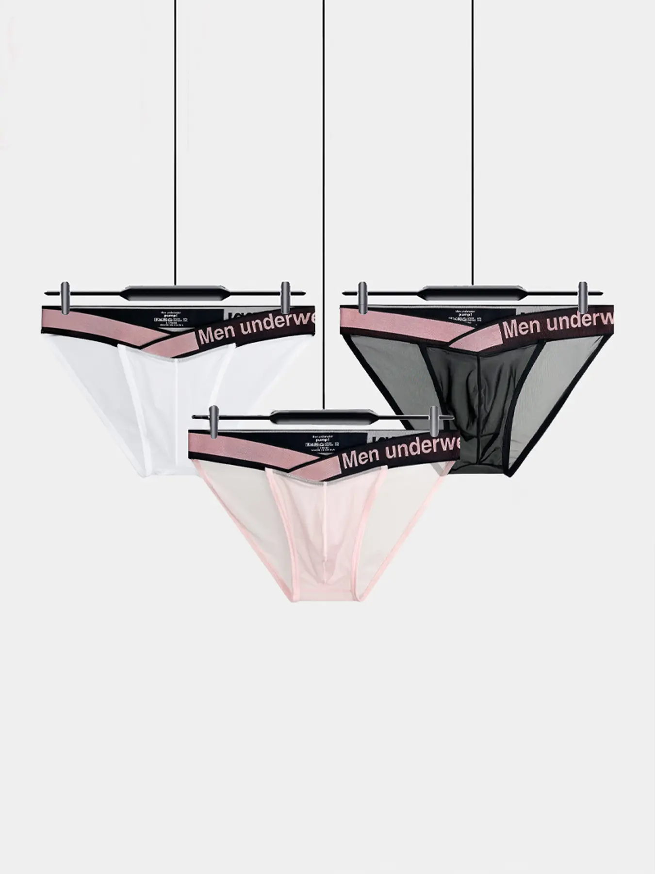Men's 3-Pack Sheer Summer Bikini Briefs Set - Ultra-Thin Silky Underwear with Holographic Waist, High-Cut Legs, U Pouch, Quick-Dry, Breathable, 2025 New Arrivals (Assorted, Basic, Dry, Invisible, Modern Men's Briefs) for Gym, Beach, Assorted Men's Briefs