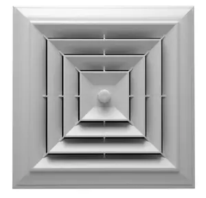 212 MAIN Paintable Quick-Connect White Square Capital Crown Ceiling Diffuser with 8-7-6 in. Reducing Boot, Custom Graphics (Model HT-CCGRB-S1)