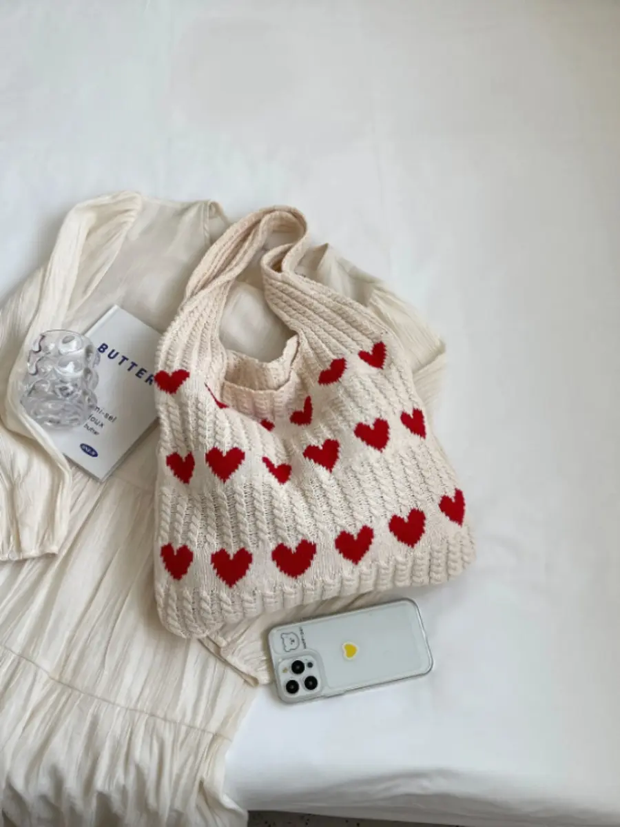 Crochet Tote Bag, Beach Mesh Knitted Shoulder Handbags Aesthetic Shopping Casual Travel Foldable Hobo Bags for Women