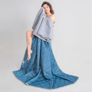 Silky Cool Blanket Ultra-Fine Fibers Temperature Balance Low-Allergen Double-Sided Quilting Lightweight Breathable All-Season Comfort Machine Washable