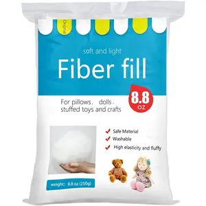250g/8.8oz Polyfill Stuffing Fiber Fill, (2.1oz-4.4lb) White  Fiberfill Stuffing for Craft, High Resilience Crochet Stuffing, Stuffing for Stuffed ,  Batting, Recyclable