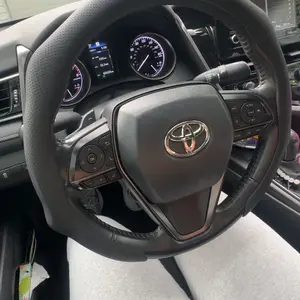 2026 new high-end Napa leather car steering wheel cover fur non-slip durable sweat card cover simple leather steering wheel cover Alcantara universal steering wheel cover sohochic