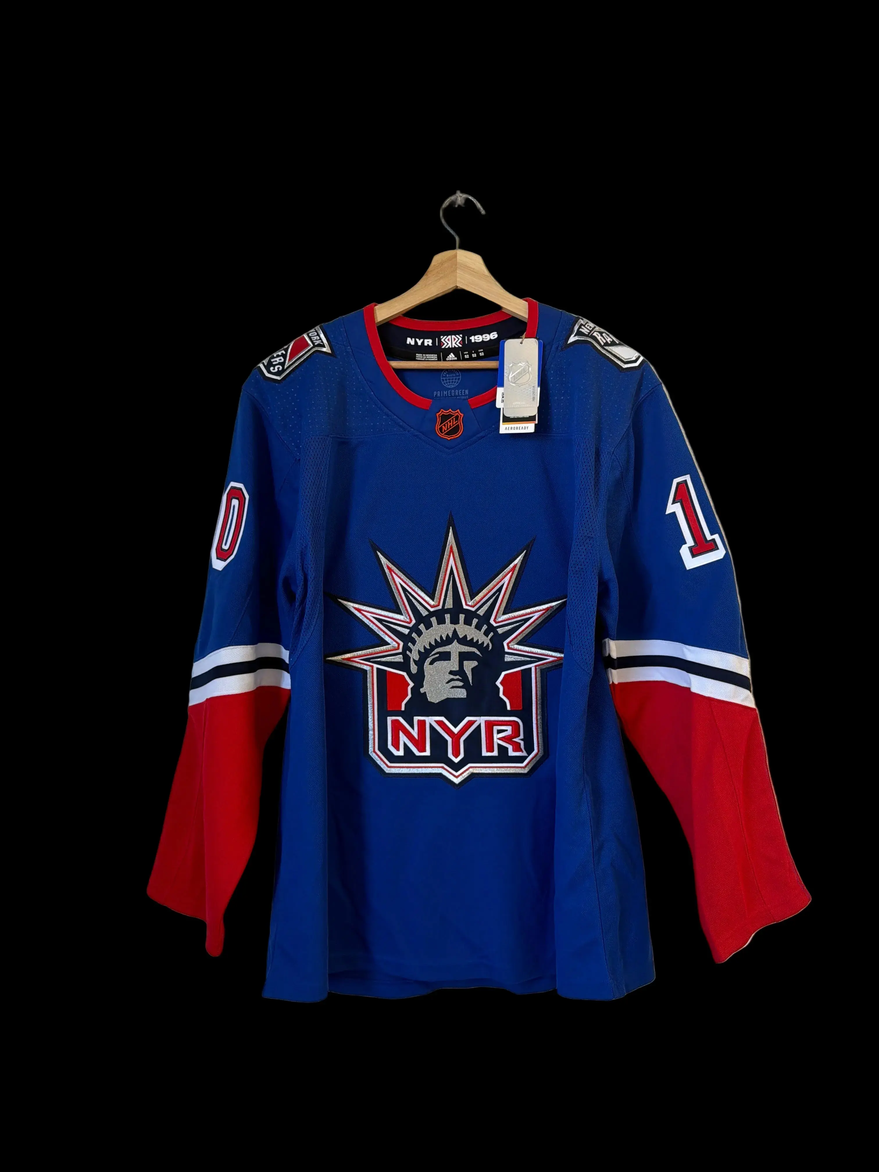 Authentic Adidas New York Rangers Ice Hockey Jersey - $279 Retail Sports Collectible, 1 Number