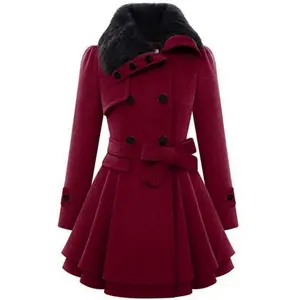 Women's Fashion Faux Lapel Double Breasted Thickened Trench Coat Basic Winter Warm Jacket Women Jacket 2025 New Year