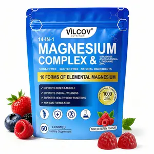 VILCOV 14-in-1 Magnesium Complex + Ashwagandha Gummies, Mixed Berry Taste – 60 Gummies with Ashwagandha, D3, Zinc & L-Theanine – Supports Calm Focus, Healthy Sleep & Daily Vitality – Ideal for Home, Office, or as a Loving Mother’s Day Gift
