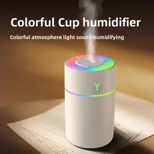 Portable 230ml Air Humidifier USB Powered Mini Desk Humidifier with Colorful Light Oil Diffuser for Home Office Use Compact Design Ideal for Desks