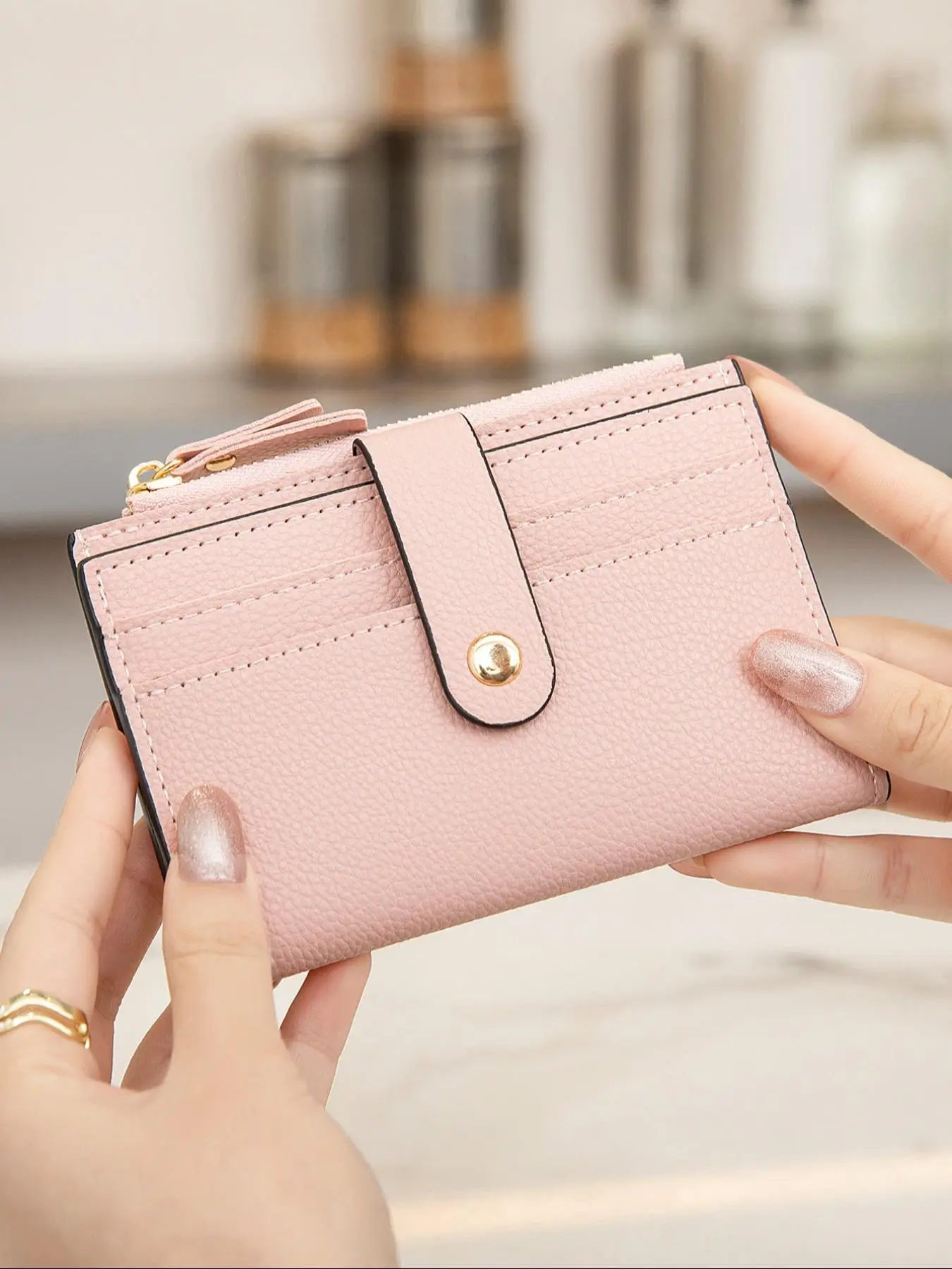 Simple Plain Color Zipper Coin Purses for Women, Casual Versatile Small Pu Card Holder, Cute Purses for School, Simple All-match Purse for Daily Used