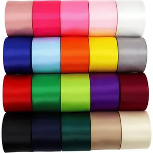 Double  Satin Ribbon - 1-1/2" Solid Color Assortment, 40 Yards Per Package -  Wrapping & Crafts