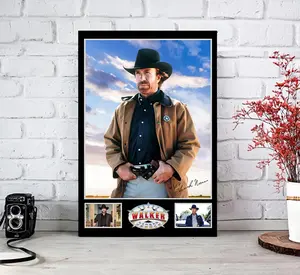 Chuck Norris Poster Walker Texas Ranger Vintage 90s TV Western Wall Art Retro Action Series Print ( Unframed - Print Only )