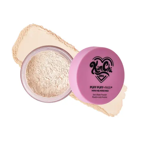 KimChi Chic Beauty Puff Puff Pass Mini Setting Powder - Lightweight Powder Makeup Vegan Cosmetic Foundation