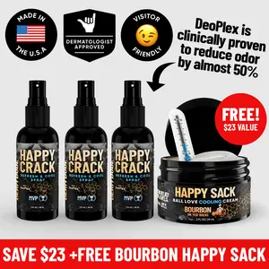 DERM DUDE Happy Crack (3-Pack) Refreshing and Cooling Spray, Butt Crack Odor Deodorizer