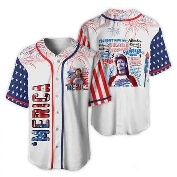 USA America Flag Baseball Jersey Independence Day Gifts For Man