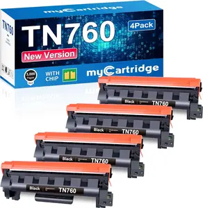 TN760 TN-760 Toner 4 Pack Replacement for Brother TN760 TN730 TN-760 TN-730 Compatible with tn760 Toner for Brother Printer MFC-L2710DW MFC-L2750DW DCP-L2550DW HL-L2370DW Printer,Toner tn-730/tn-760