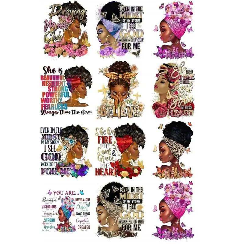 UV DTF Stickers - Sticker Packs 12 Sheets Queen UV DTF Cup Wrap for Coffee Mugs Glass, DIY Decals for Tumblers, Waterproof Rub on Transfers for Crafts, Custom Decal