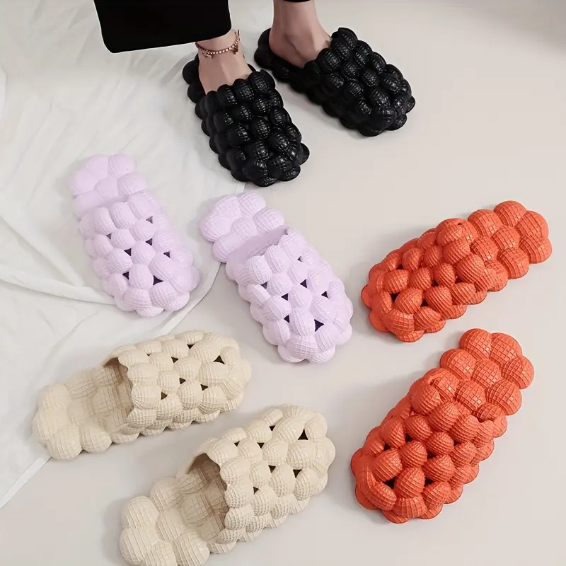 Men's Massage Bubble Slide, Fashion Soft Cushion Funny Anti-Slip Cloud Slippers, Decompression Clogs, Reflex Therapy Slippers, Spring and Sume