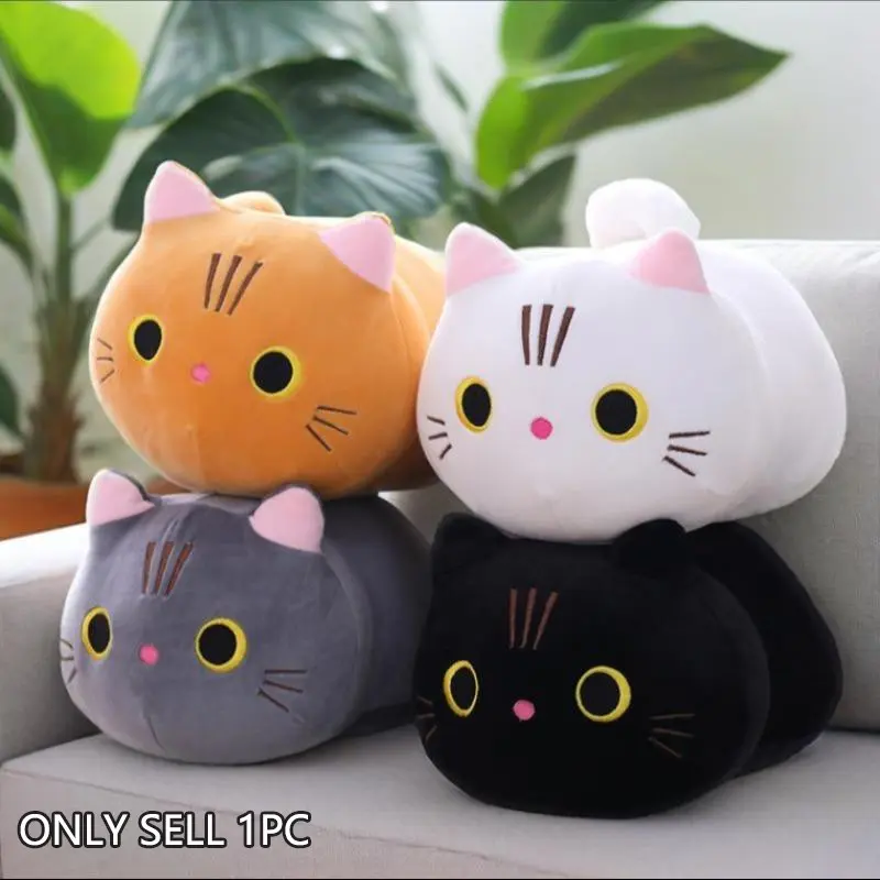 Cute Cartoon Cat Plush Toy, Soft Kitten Doll for Boys & Girls, Ideal Halloween Christmas Gift, Home Decor Stuffed Animal, Soft Adorable Stuffed, Huggable Stuffed Animal, Soft Stuffed Animals, Cuddly Stuffed Animal