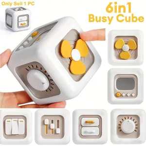 6-In-1 Montessori Busy Cube, Ultimate Travel Toy for Toddlers Aged 1-3 Years, Fine Motor Skills Development, Perfect First Birthday Gift