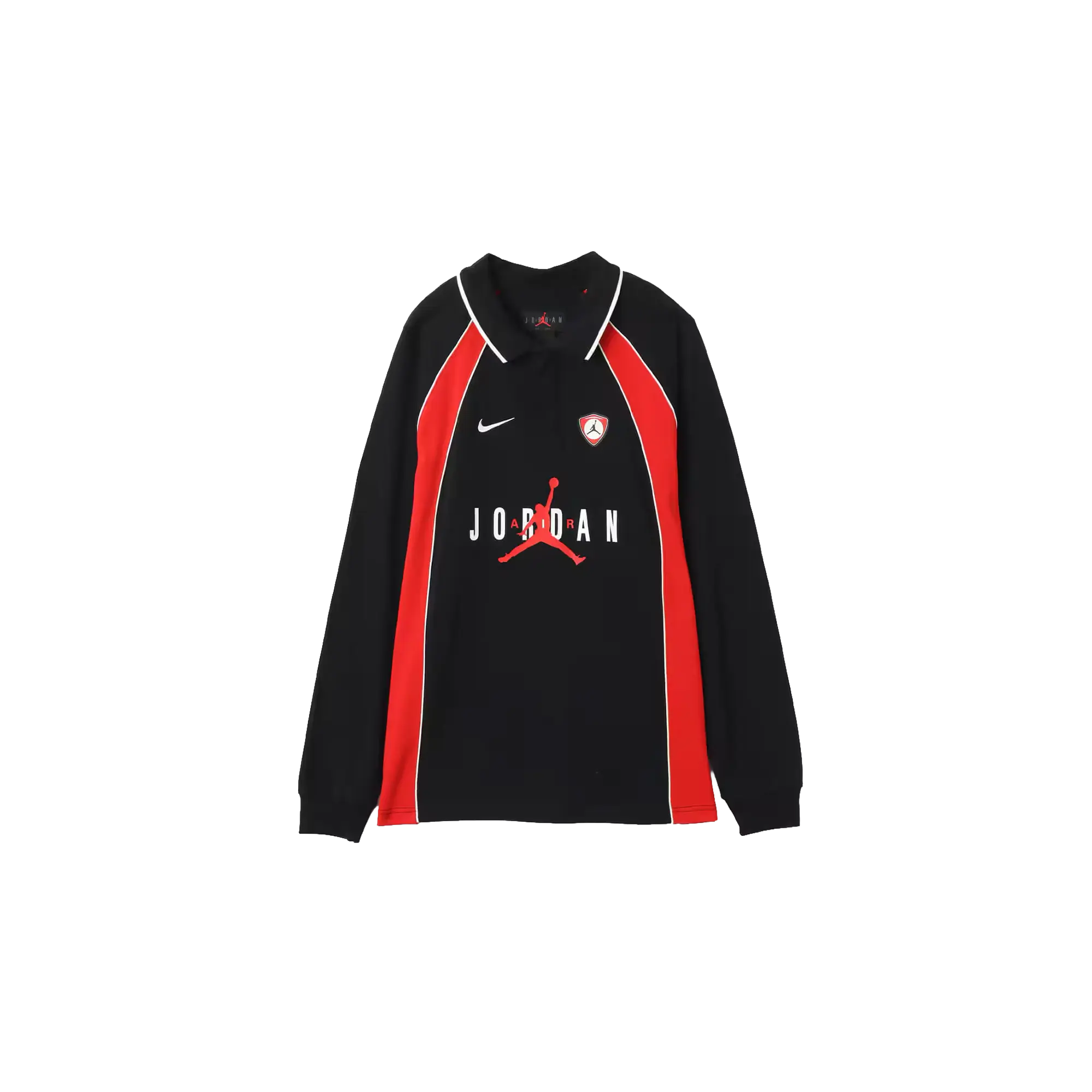 Jordan Flight Long Sleeve Polo Jersey "Black / University Red" IF1915 010