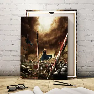 Wood Frame Canvas Poster, Cool Anime Character Design, Modern Art for Living Room, Bedroom, Office, Waterproof, Perfect Gift