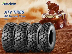 MaxAuto Set of 4 AT25x8-12&AT25x10-12 ATV/UTV Mud Sand Tires, 6Ply Tubeless