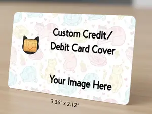 Custom Debit & Credit Card Cover, Personalized Bank Card Skin with Cute Cat-Head Chip Cutout, Premium Durable Waterproof Vinyl Sticker, Scratch-Resistant, Fits Most Cards, Unique Gift for Cat Lovers, Pet Parents, Kawaii Aesthetic Fans, Custom Photo Design