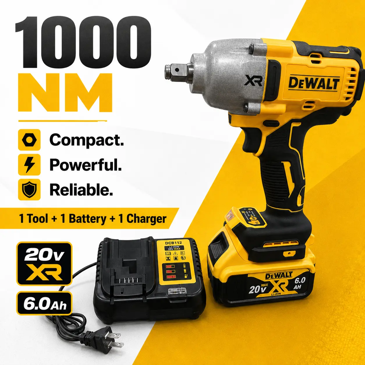 DEWALT DCF900 Impact Wrench 1/2" Inch High Torque With Hog Ring Anvil Brushless Cordless