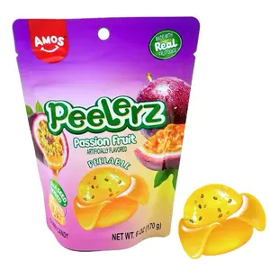 Amos Peelerz Passion Fruit Gummy Candy Peelable Passion Fruit Gummies Resealable 6 oz Bag