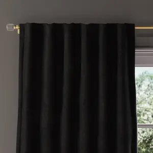 50"x84" Blackout Chenille Curtain Panel Black - Threshold