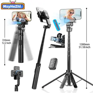 MsyHeZhi Tripod rotation selfie stick  foldable selfie stick selfie stabilizer new anti shake gimbal selfie smart tracking tripod tripods of tiktok facial recognition tripod phone tripod wiht remote 360 rotation selfie stick