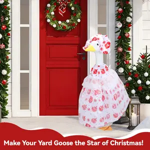 Christmas Porch Goose Outfit, Funny Yard Goose Statue Clothes for Outdoor Lawn Decor, Cute Christmas Costume for 23 Inch Porch Geese, Festive Garden & Patio Decoration Set Ornaments