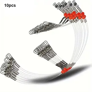 10pcs Double Hook Fishing Rig, Pre-Tied Saltwater Bottom Leader, Swivels & Snaps, Surf Pier Boat Fishing Line for Snapper Bass Mackerel Catfish