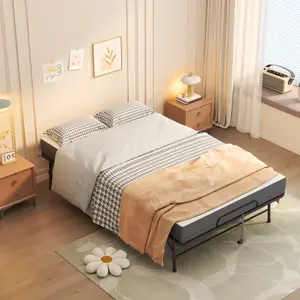 Bellemave  Large Wide Folding Bed for Tall People, Extra Long & Wide Rollaway Bed with 5" Memory Foam, Heavy-Duty 450lbs Capacity Guest Bed, Spacious Portable Twin Cot