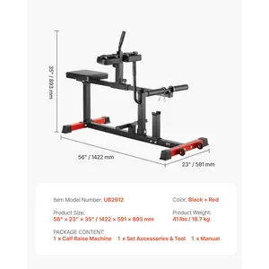 VEVOR Seated Calf Machine, 440 LBS Capacity Calf Raise Machine, Seated Calf Raise Leg Exercise Home Gym, Calf Workout Training Equipment, Lower Body Specialty Machine, Fit 1/2 inch Weight Plates