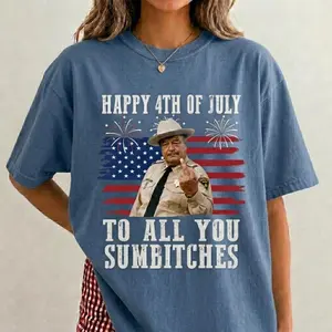 Comfort Colors Happy 4th Of July To All You Sumbitches Shirt, Retro Smokey And The Bandit Movie Tee, Classic Movie, Funny Show Fireworks, Simple Look, Easy to Match, Casual Cool, For Every Occasion