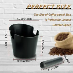 Compact Black Coffee Knock Box with Detachable Bar - Bar Coffee-Making Tool for Home & Cafe Use, Ideal for Limited Counter Space & Versatile Prep, Bar Coffee-Making Tools