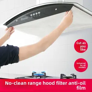 No Rinse Kitchen Range Hood Grease Filter Stickers Oil-Proof Anti-Grease Filters Oil Shield Absorbent Cloth Cut as you like Universal for all models