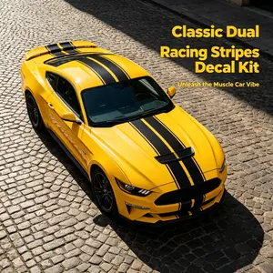 Classic Dual Racing Stripes Vinyl Decal Kit - Universal Hood Roof Rear Sticker Set for Muscle Cars, Custom Car Exterior Accessories, Cars Accessories, Car Decorating