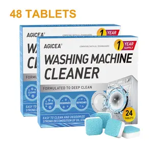 48 pieces AGICEA washing machine cleaning tablets, descaling agent, washing machine cleaner, septic tank safety