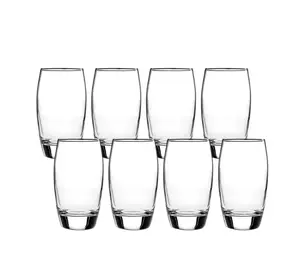 Ellendale Drinking Glasses Set of 8, 16 Ounces, Ideal for Beverages and Snacks