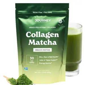 Collagen Matcha Powder – Bovine Collagen + Organic Matcha Green Tea – Supports Skin Hair Nails, Joint & Tissue Health, Clean Energy Boost – Gluten Free, No Added Sugar, 30 Servings