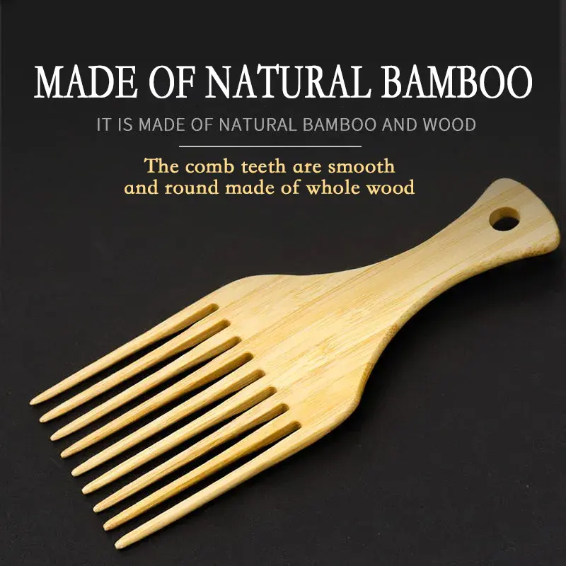 ZXUNASMR Bamboo Wood Comb with Handle - Natural Teeth, Lightweight, Heatless, Anti-Static, Frizz Control, Scalp Massage, Effortless Detangling for Smooth Healthy Hair, Precision Styling for Volume (Haircare Tool)