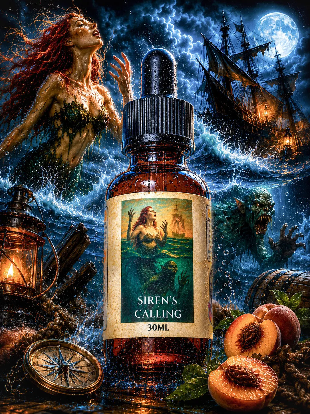 Siren's Calling - Sweet Peach Bourbon, Cedar, and T0bacc0 Beard Oil, Butter & Cologne