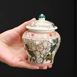 Enamel Ceramic Tea Jar, Home Storage Container, Creative Sealed Jar, Suitable for Indoor Use, Portable Outdoor Use, Canister