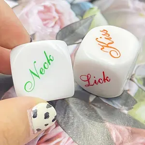 2 Pcs 25mm Large Couple Interactive Game Dice Set, British Style Couples Small Games Dice, Halloween Christmas Gift, Personalized Dice