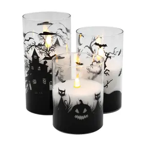 LumaBase Battery-Operated Halloween Hurricanes,3ct